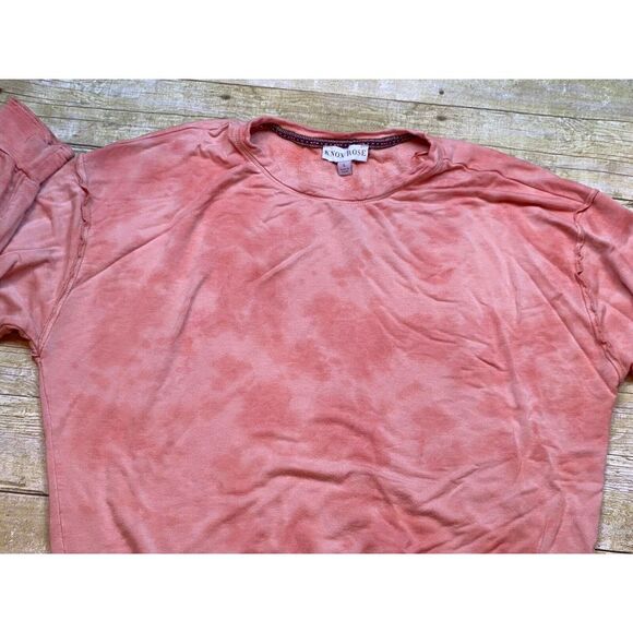 Knox Rose Sweater‎ Women's Size Large Pink Tie Dye Fleece Sweatshirt Bohemian - Picture 1 of 8